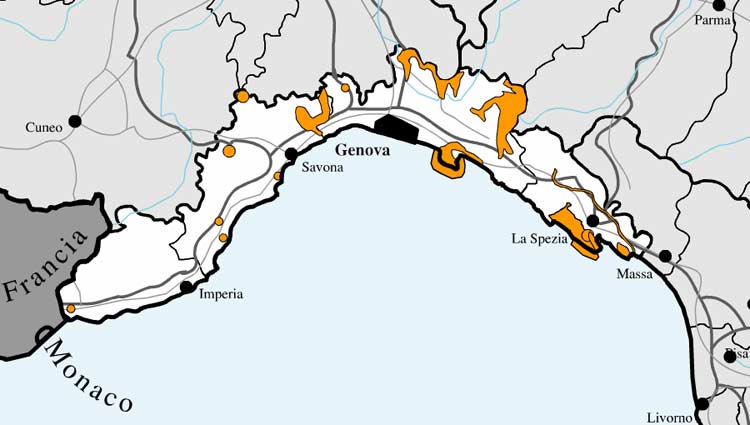 Interactive map Liguria