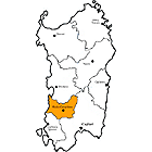 Karte Provinz Medio Campidano
