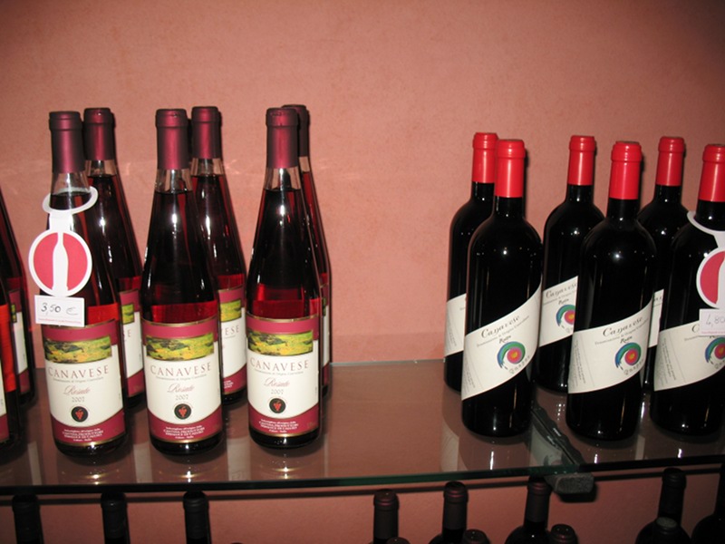 Canavese Red Wine bottles