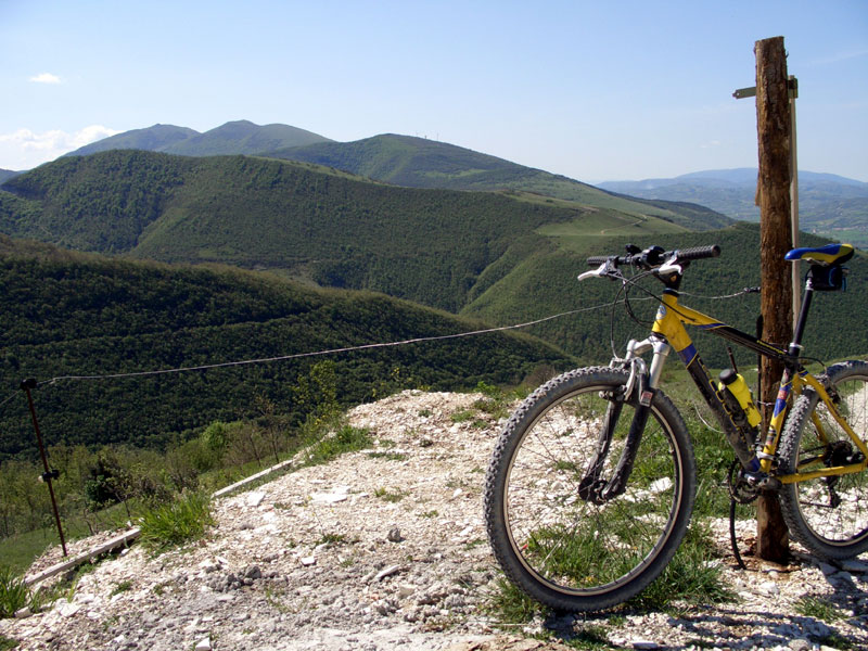Mountain bike along high-mountain trails