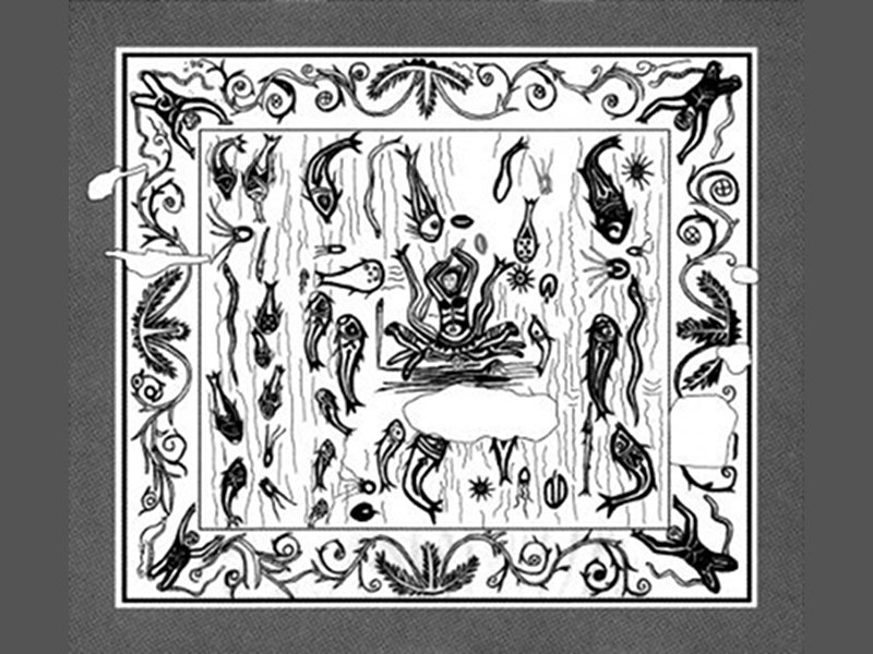 Der Mosaik von Skylla und die Riesen im Frigidarium der sogenannten Keiserlichen Thermen von Grumentum